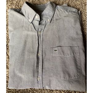Men’s Grey Oxford Cloth Lacoste Button Down